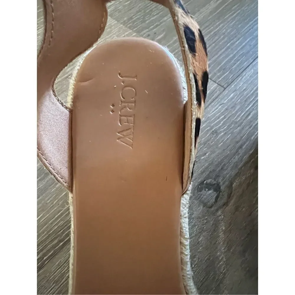 J. Crew Espadrille Léopard Wedge Sandals Size 9.5 NEW